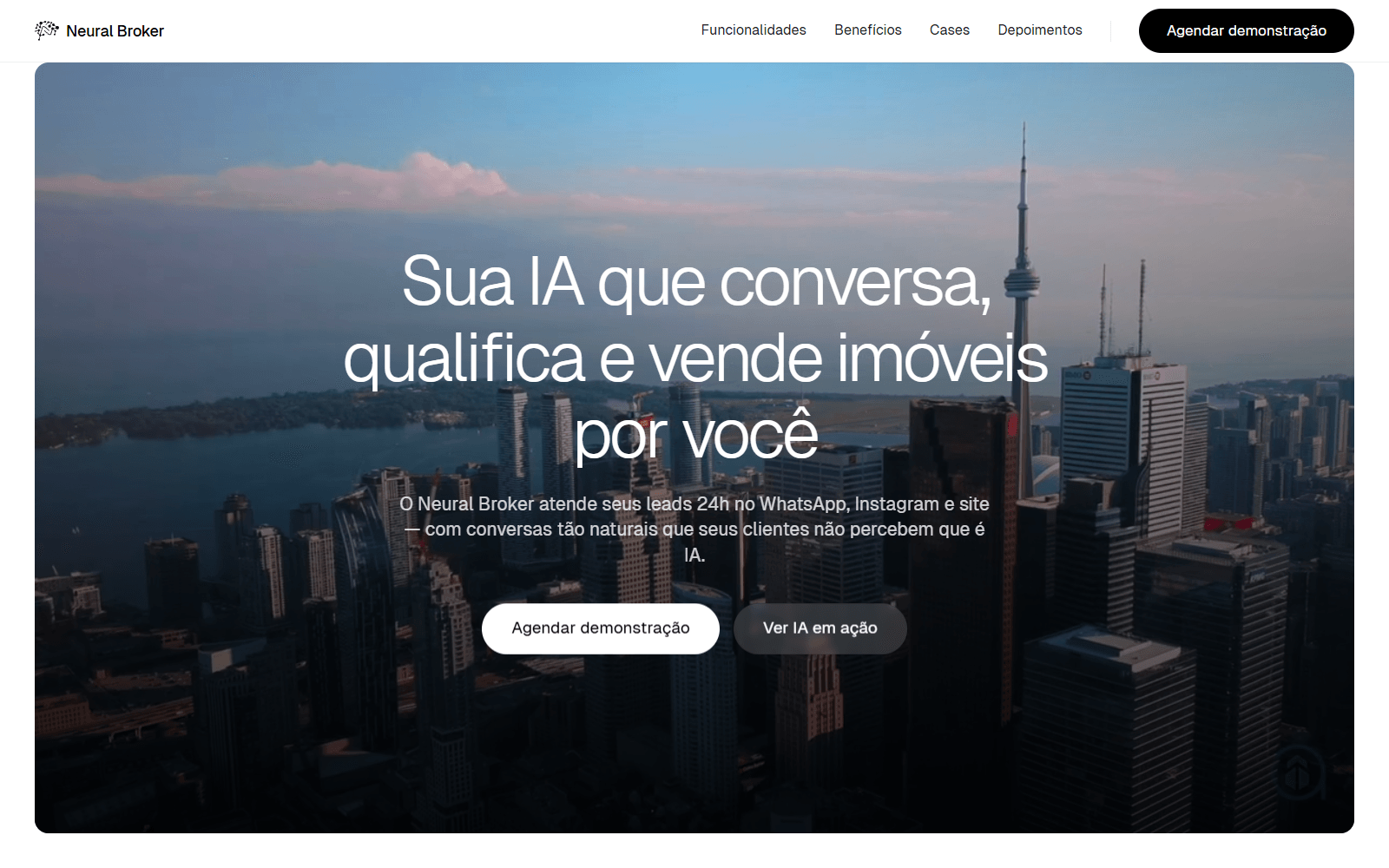 Página inicial pública de Neural Broker
